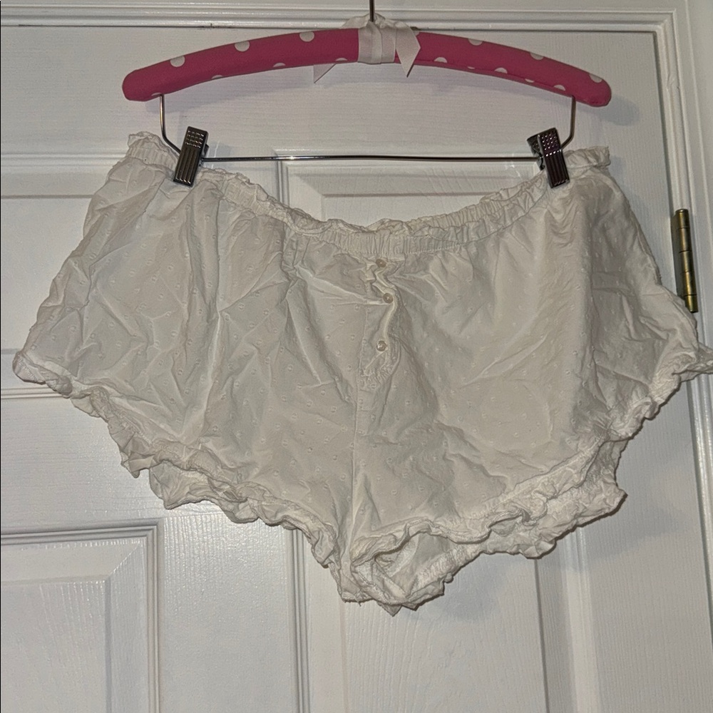 White Ruffe Pajama Set - Picture 4 of 5